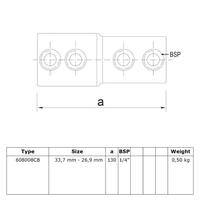Buiskoppeling Koppelstuk - verloop-CB / 33,7mm - 26,9mm